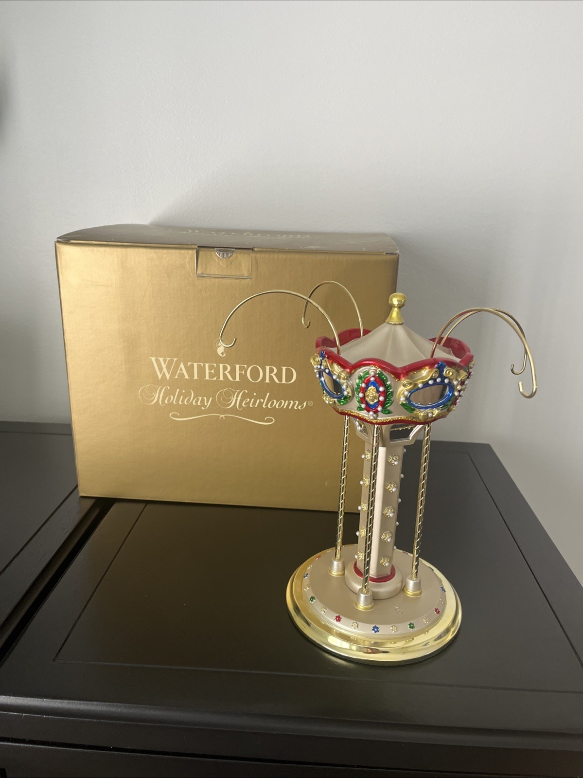 RARE Waterford Holiday Heirlooms Carousel Ornament Stand #121627 Display Holder
