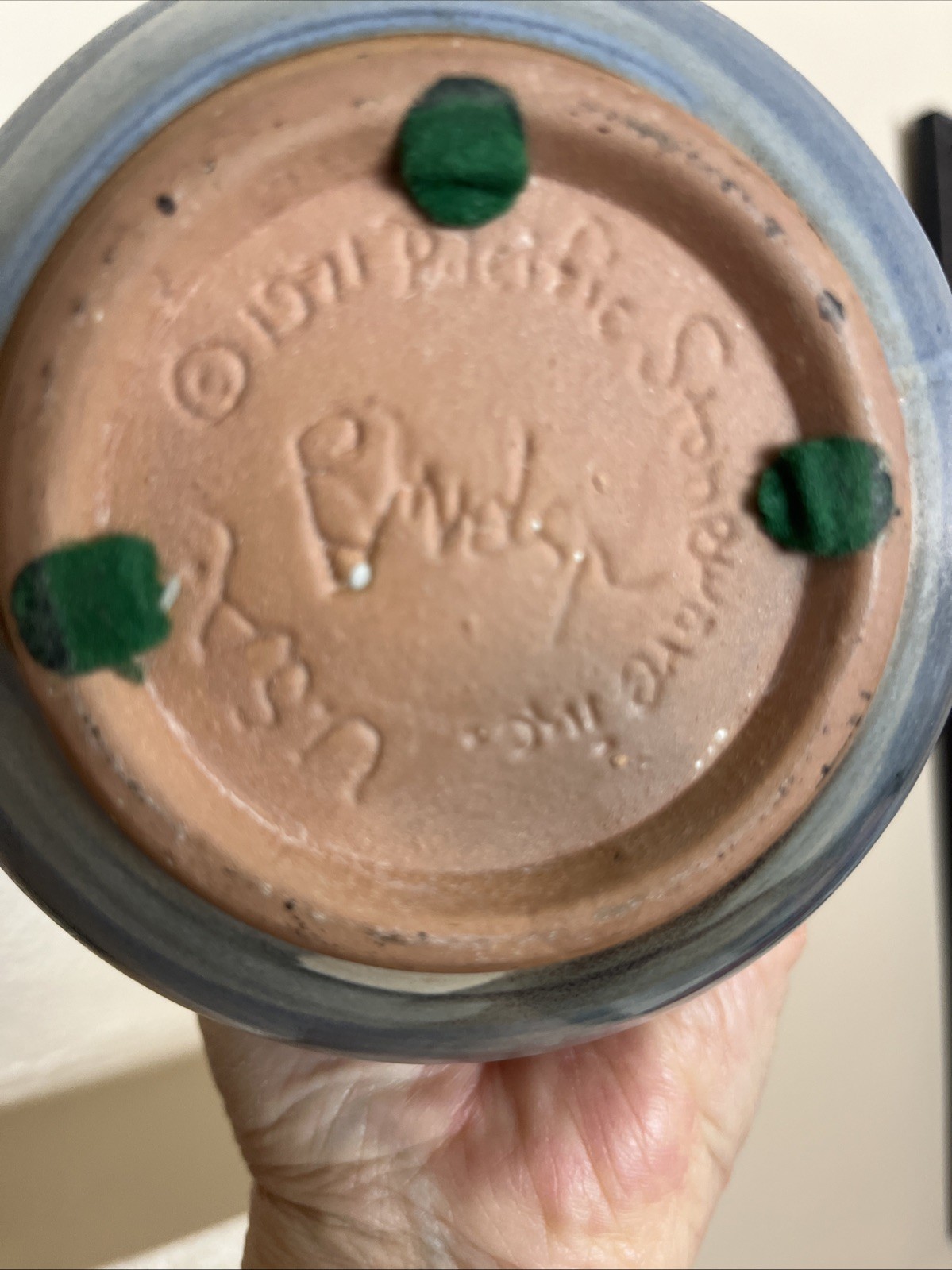 1971 Signed B Welsh Pacific Stoneware Studio Pottery Vase 5 3/8” Neutralpalette