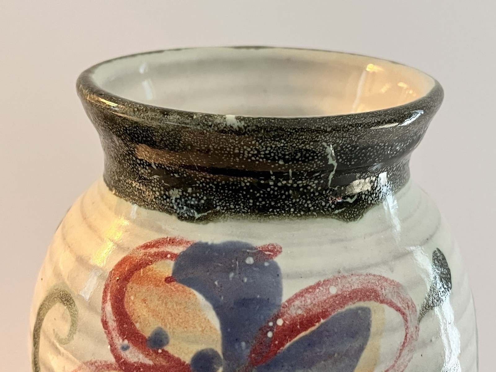 Georgia Starr Newman Wheel Thrown Floral Pottery Vase 12″ Potters Garden Taos NM