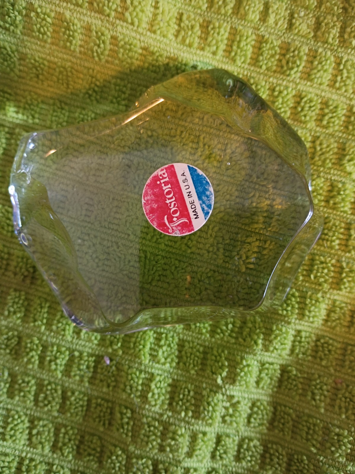 Fostoria Glass Paper Weight Made In USA 3 3/4 in x 3in 15.5 oz