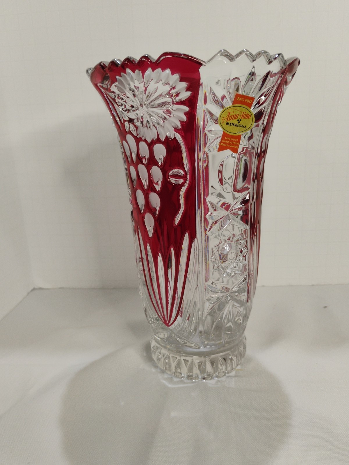 Vintage Anna Hutte Lead Crystal Vase NEW IN BOX 24% PbO Made in Germany