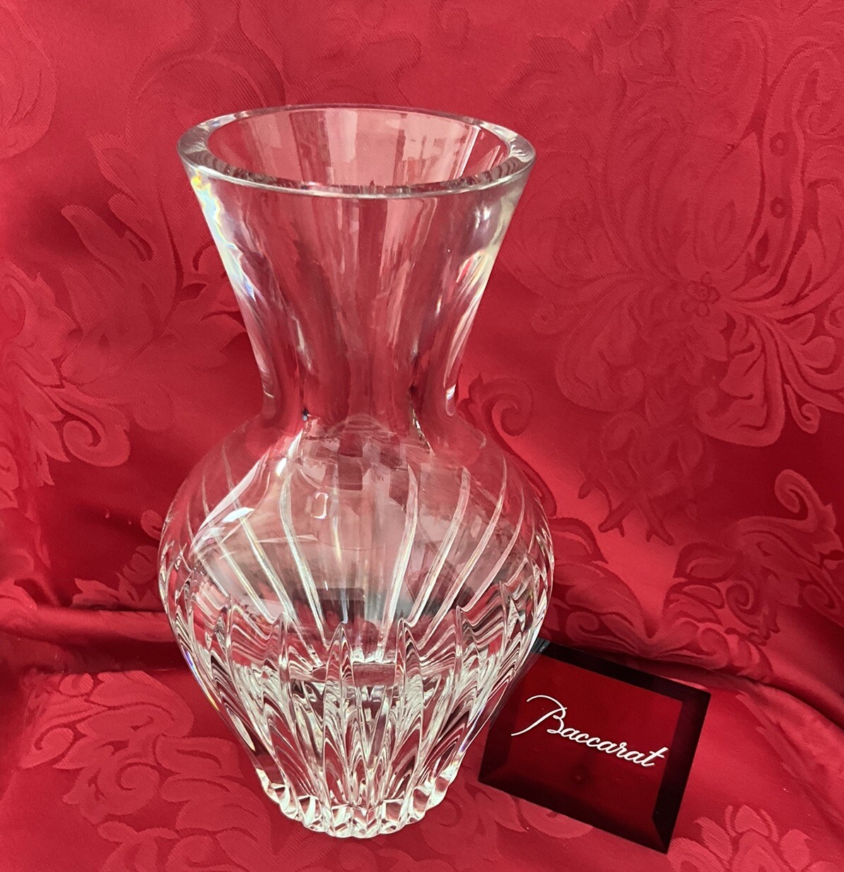 NEW FLAWLESS Exceptional BACCARAT France Art Glass GENEVIEVE Crystal FLOWER VASE