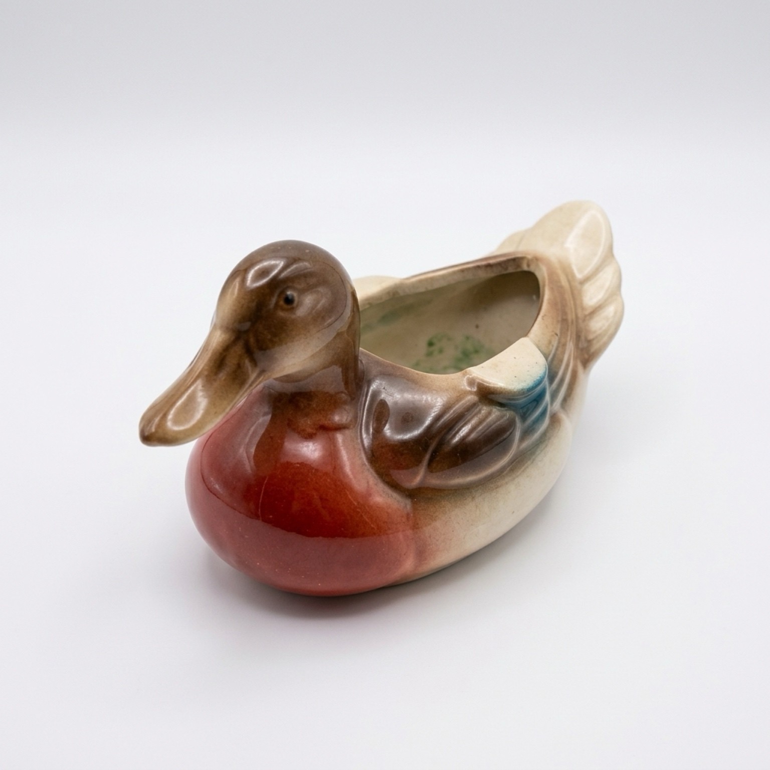 Vintage Royal Windsor Mallard Duck Planter Tiny MCM Cabin Kitsch Small