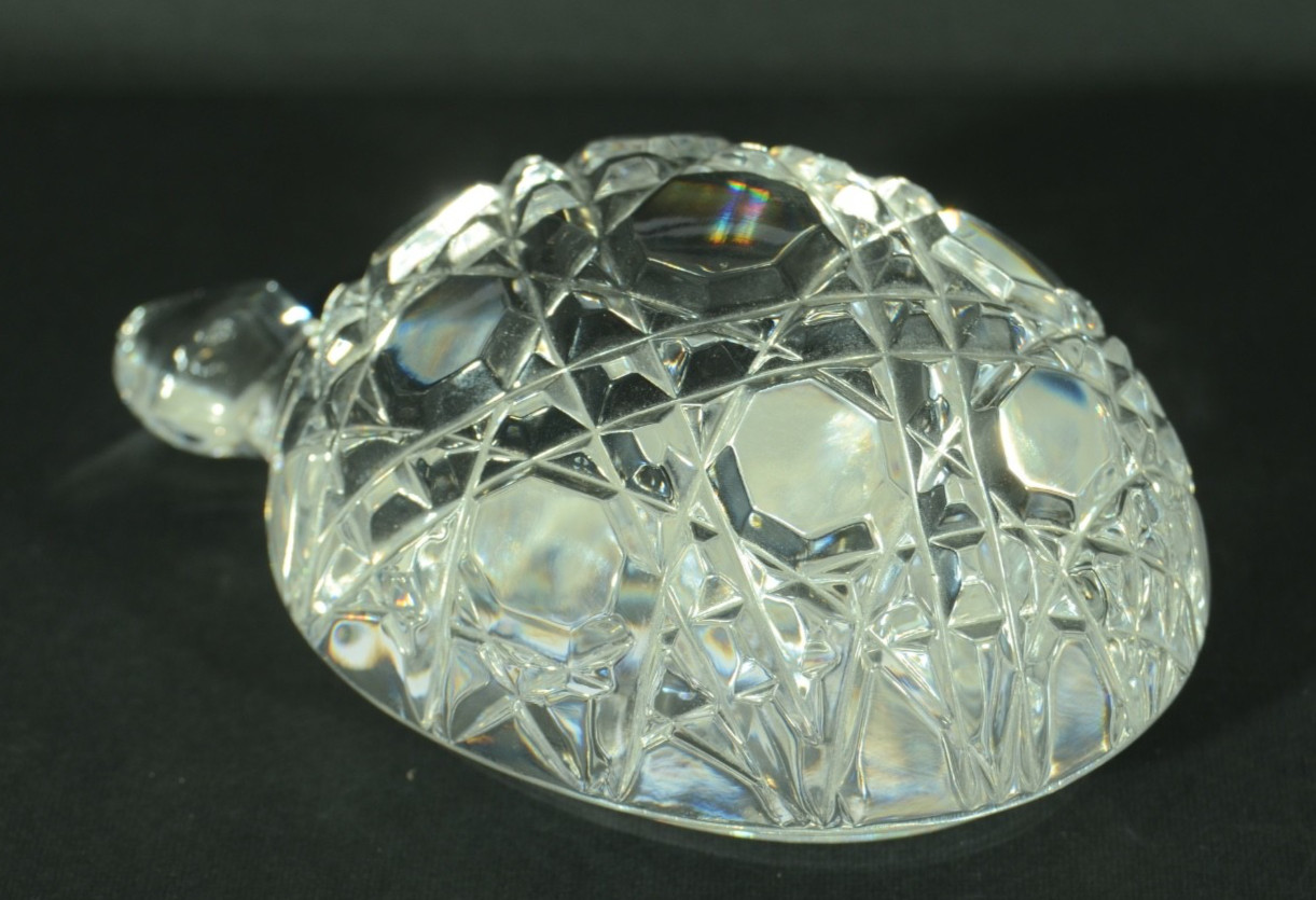 Waterford Crystal Cut Pattern Shell Turtle Tortoise Paperweight 4.25″ Figurine