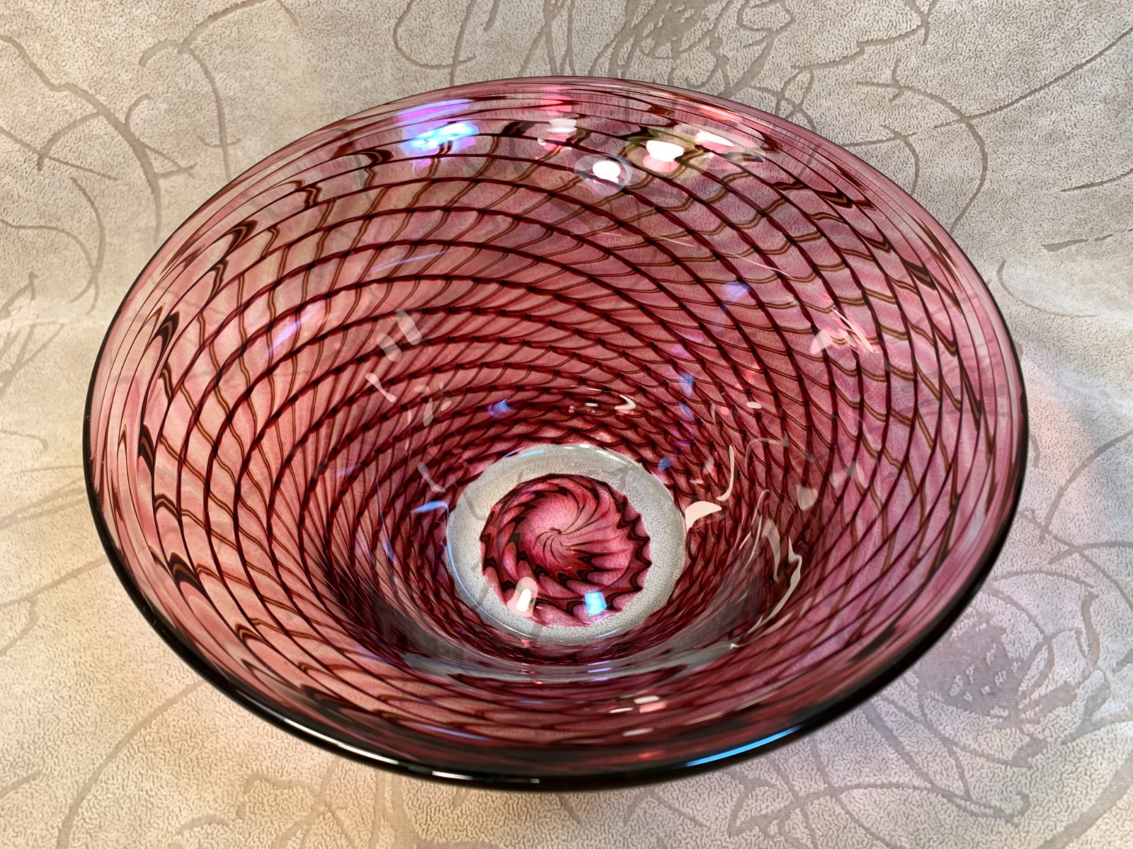 1992 Lalique Red Bowl Tornado