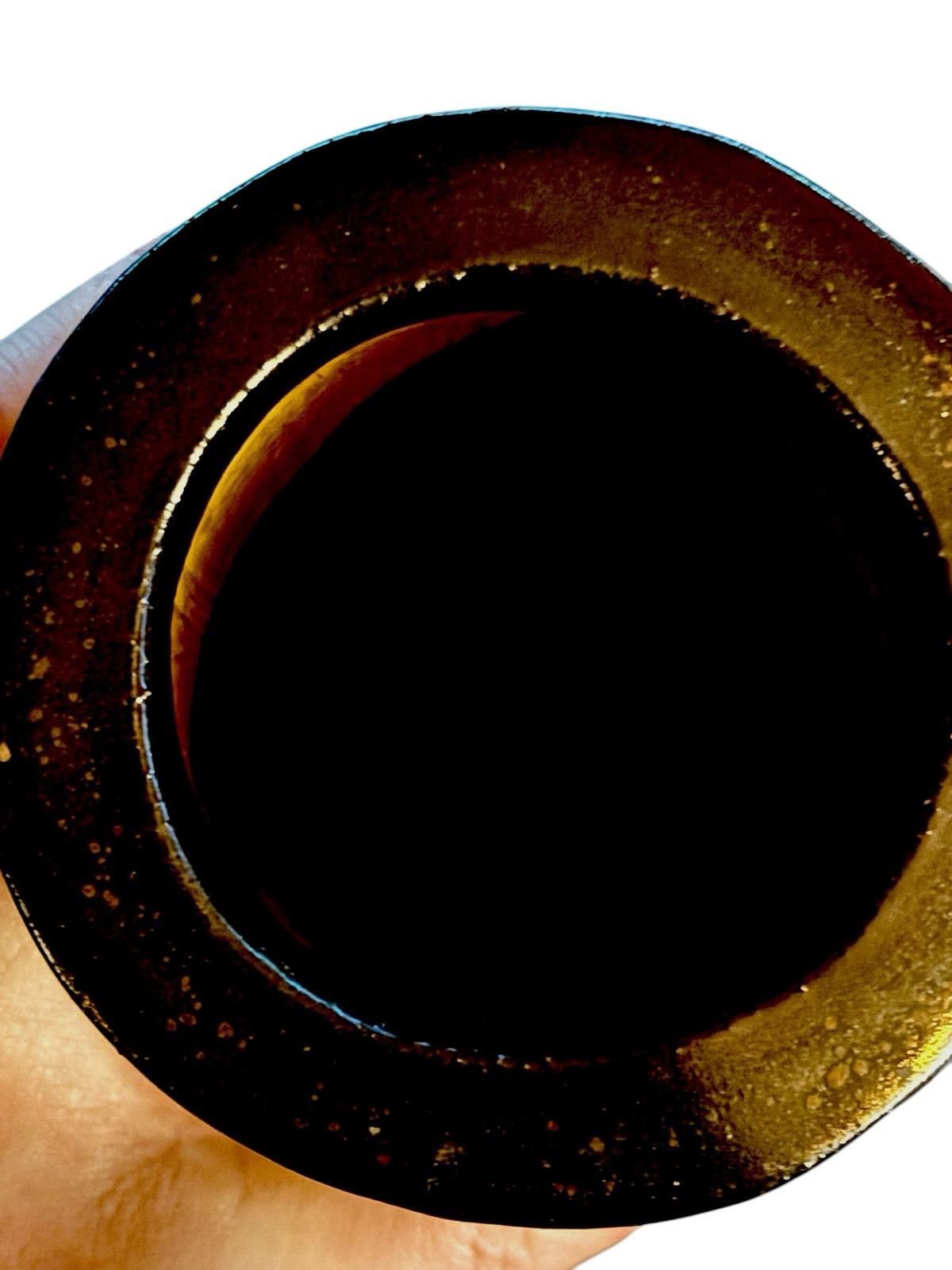 VTG Napa Home Garden Black Tower Vase Lava Stoneware 10.5 In