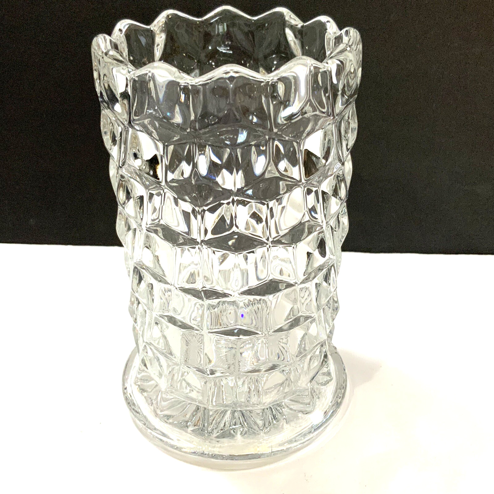 American Fostoria Vase Straight Side Vintage Elegant Glass 6 1/8 inches Tall