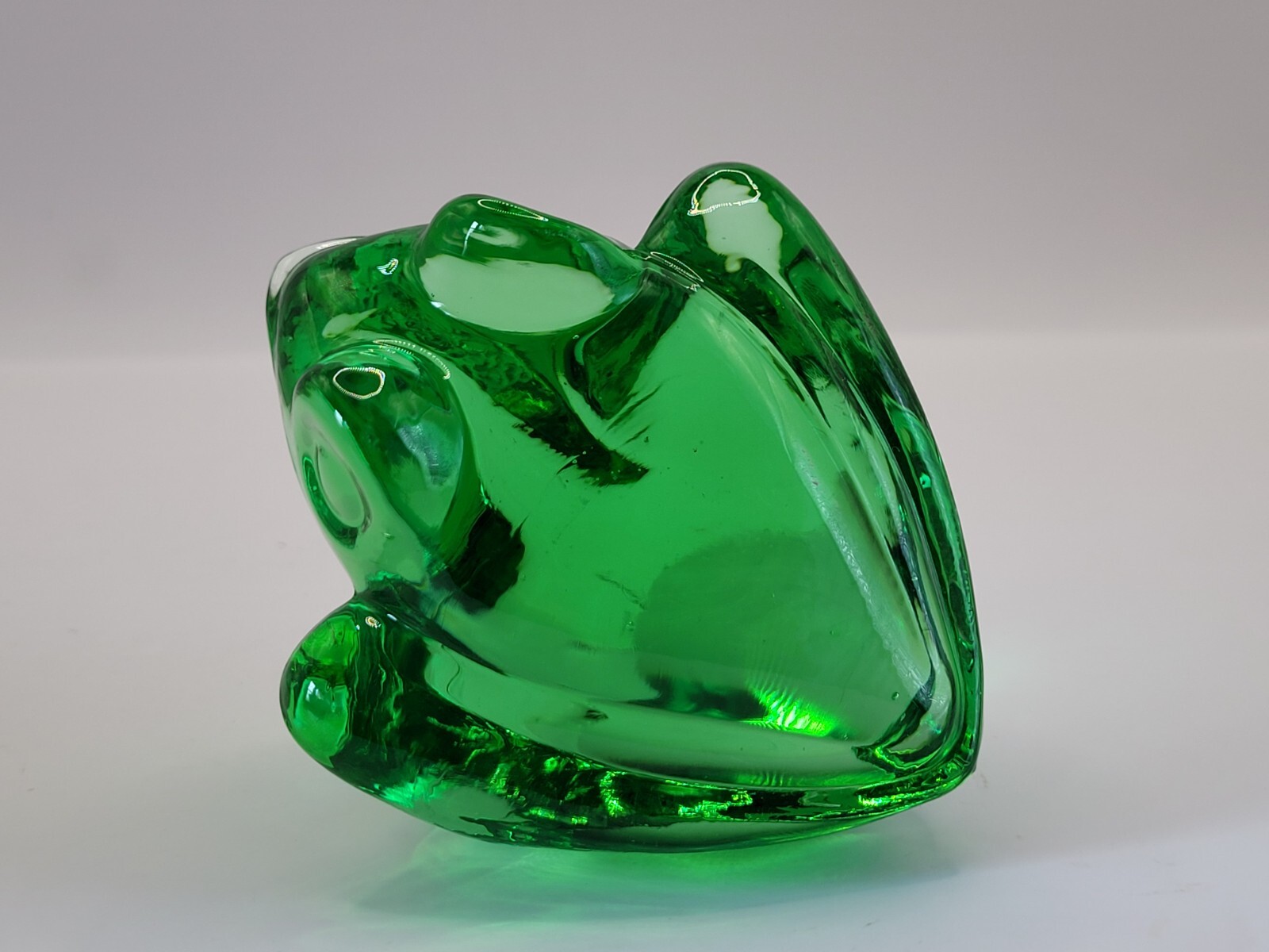 Silvestri Green Glass Frog Figurine