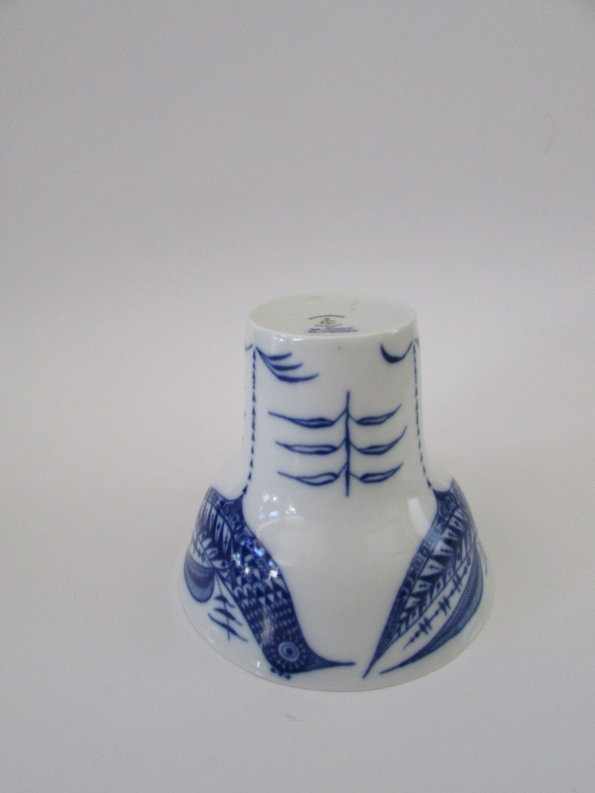 Porsgrund Norway Porcelain Scandi Mid Century Modern Blue & White Bird Vase