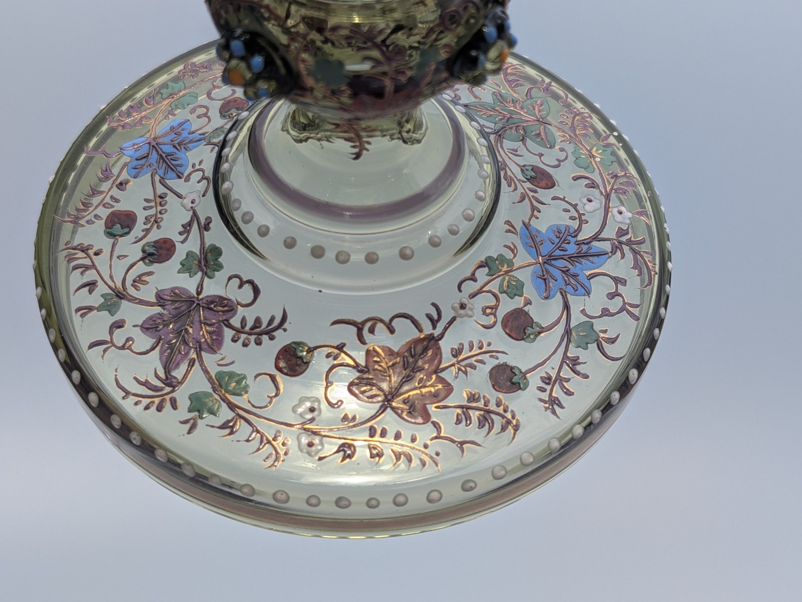 Antique 19th Century Moser Enamelled Glass Goblet Roemer Czech Bohemian