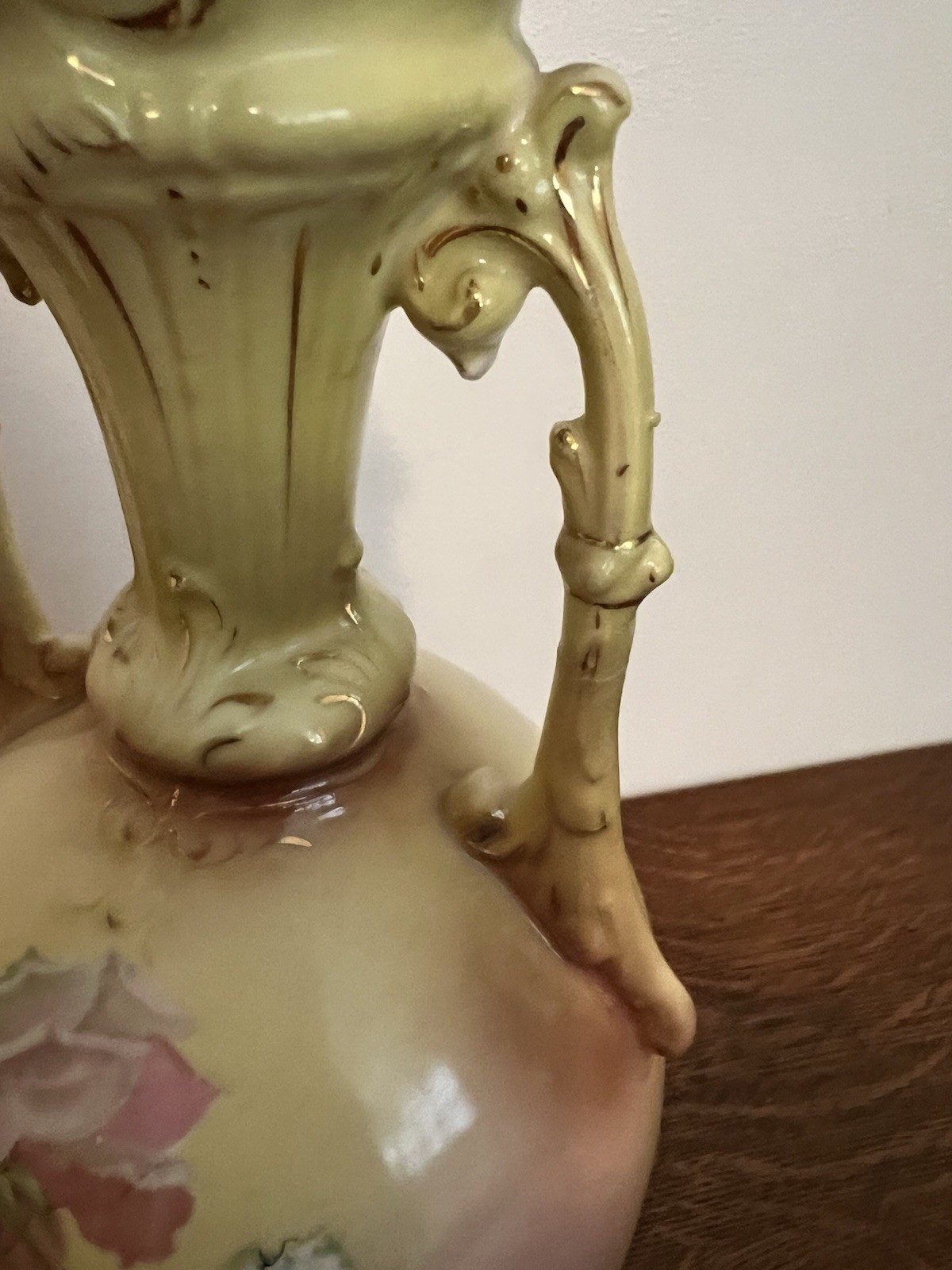 Royal Wettina Austria Hand Painted Floral Rose Ceramic Art Pottery Vase 1900s