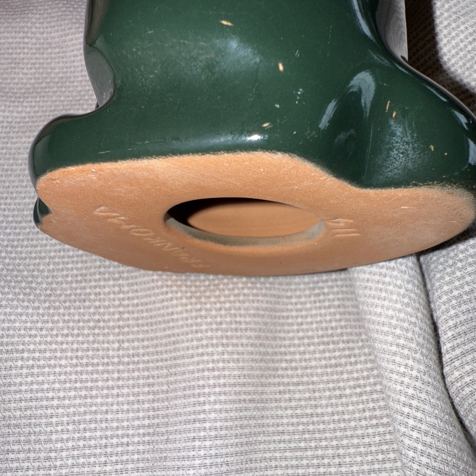 Frankoma Seated DARK GREEN Panther Puma Jaguar Figurine #114 (1934-38) EXCELLENT