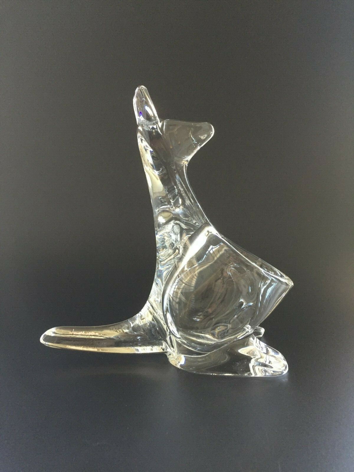 Modern Blown Art Glass Kangaroo Pencil Holder – Paperweight Abstract Sculpture