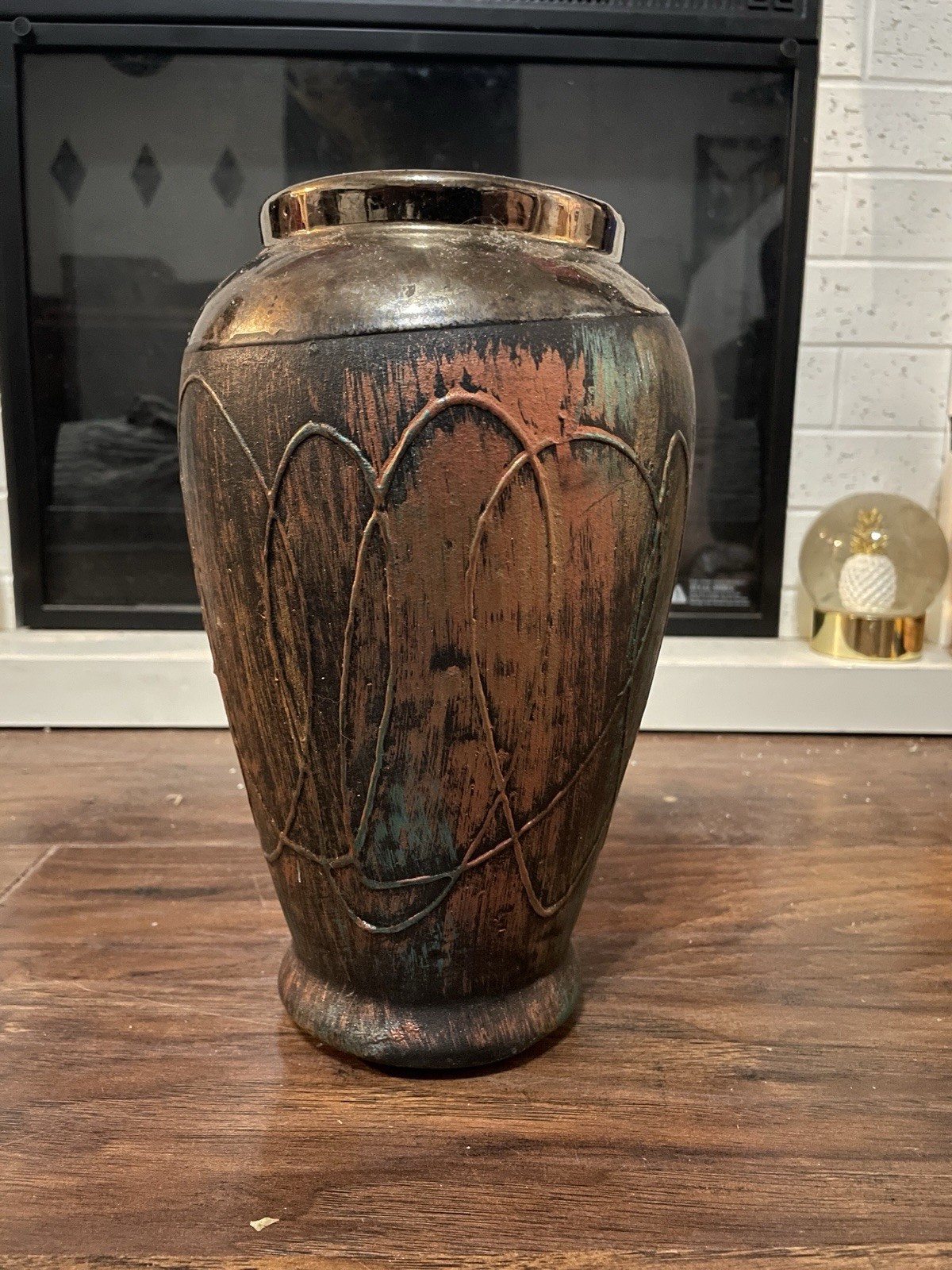Raku Glazed Large Pottery/Vase