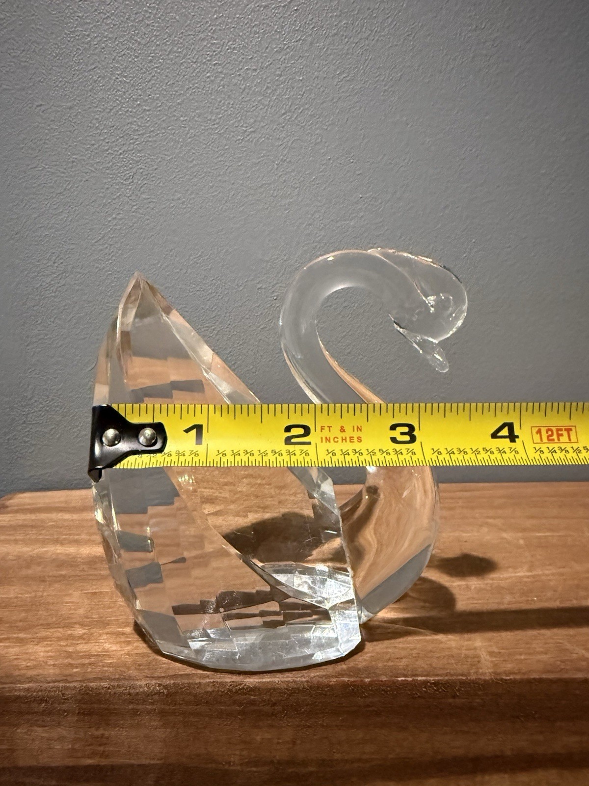 Shannon By Godinger Optical Lead Crystal Prism Swan Sculpture Hand Faceted 3″
