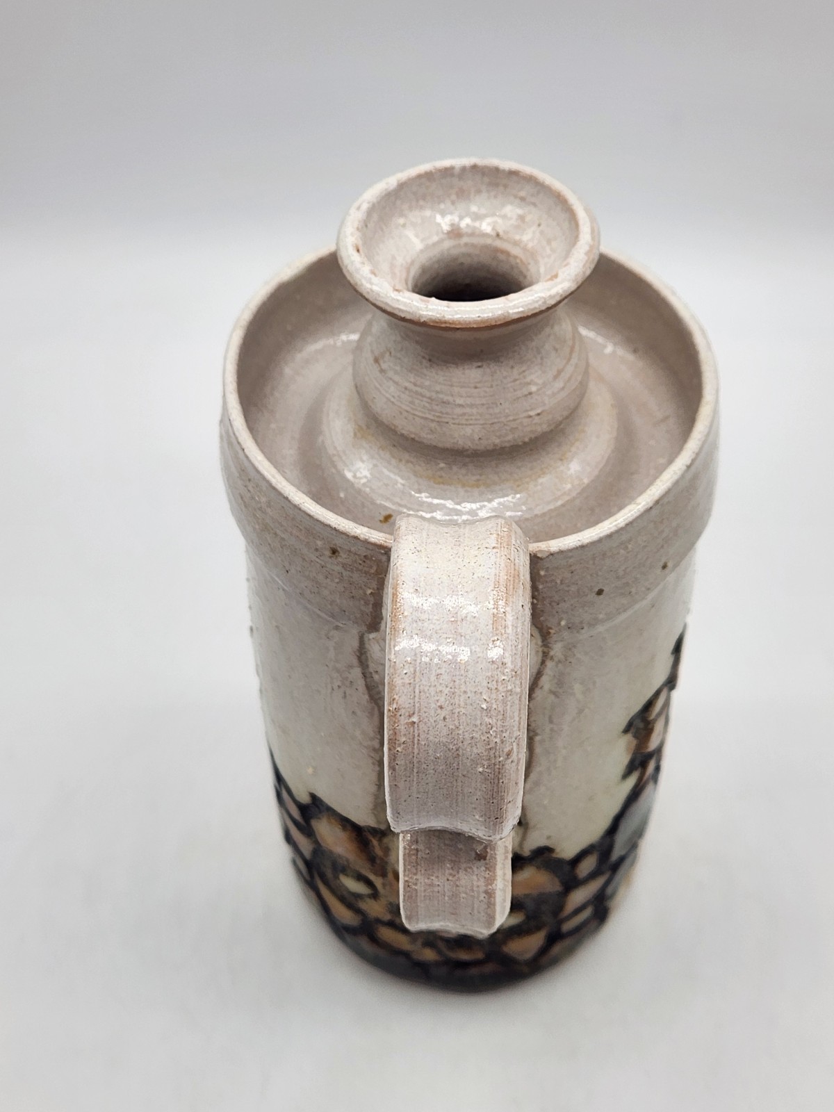 Jana Kozon Studio Art Pottery Stoneware Candle Holder Jug Decorative Handle