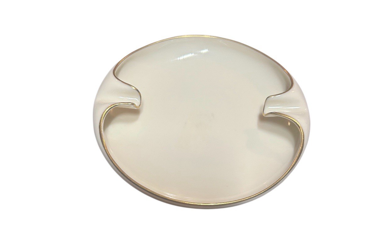 Vintage Lenox MCM Ivory and Gold Bone China Ashtray