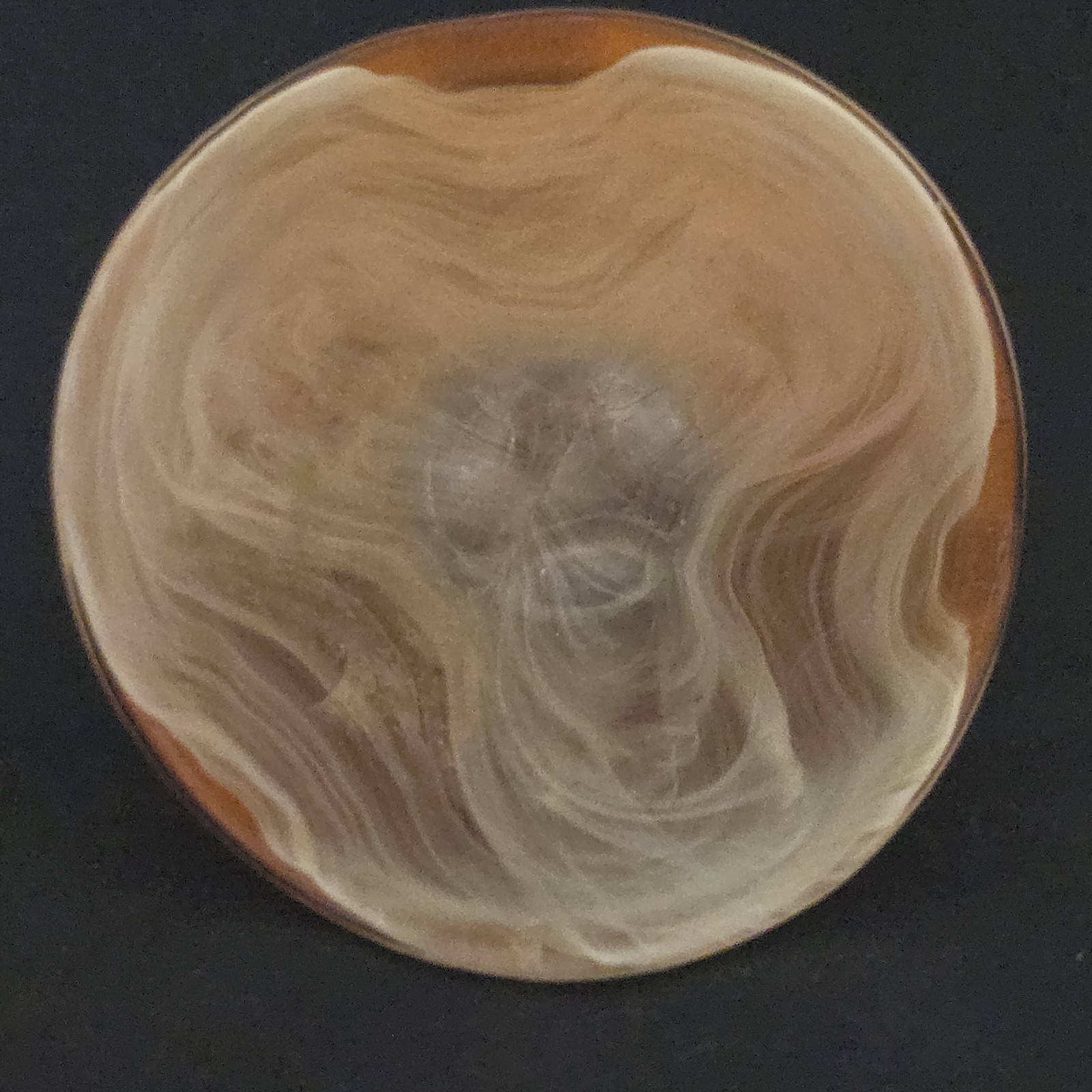 Art Swirl Glass Orange White Candle Holder Vase Bowl Unbranded 3¼” Tall w/ Issue