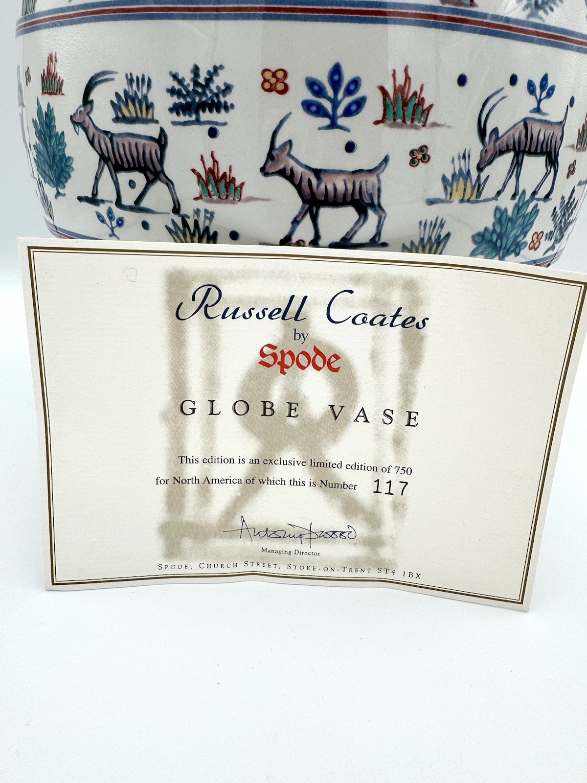 Spode Russel Coates – Natural World Globe Vase, 10 1/8”