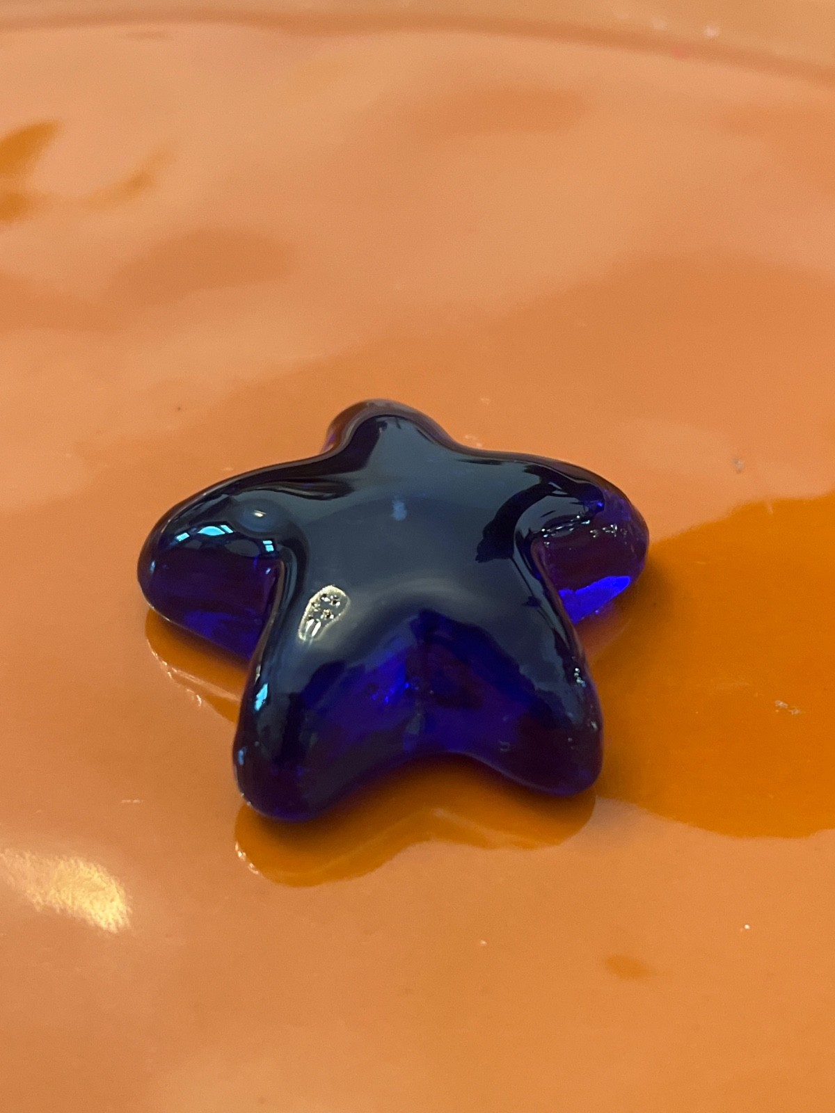 Cobalt Blue Star Paperweight Collectible 1 3/4″