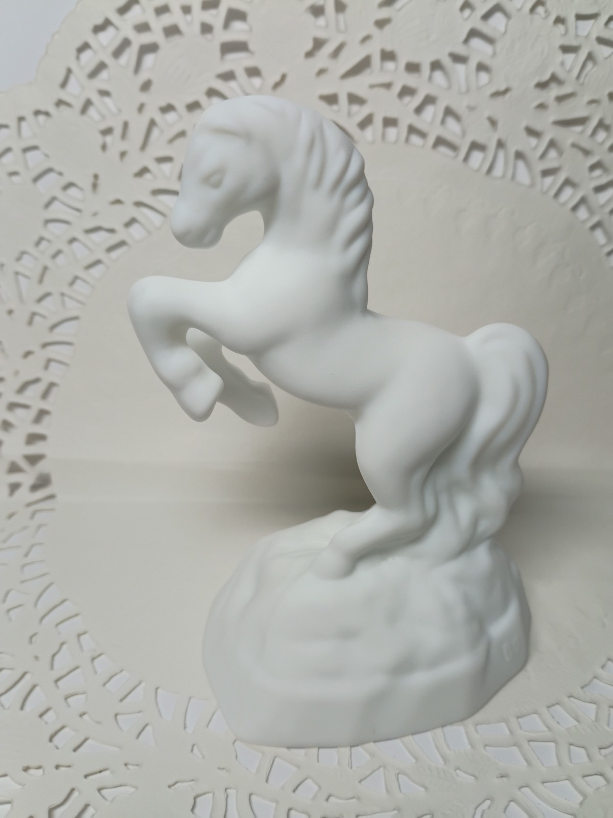 Custom OOAK Mosser White Milk Satin Glass Fenton Unicorn Mould Horse By JS 2026