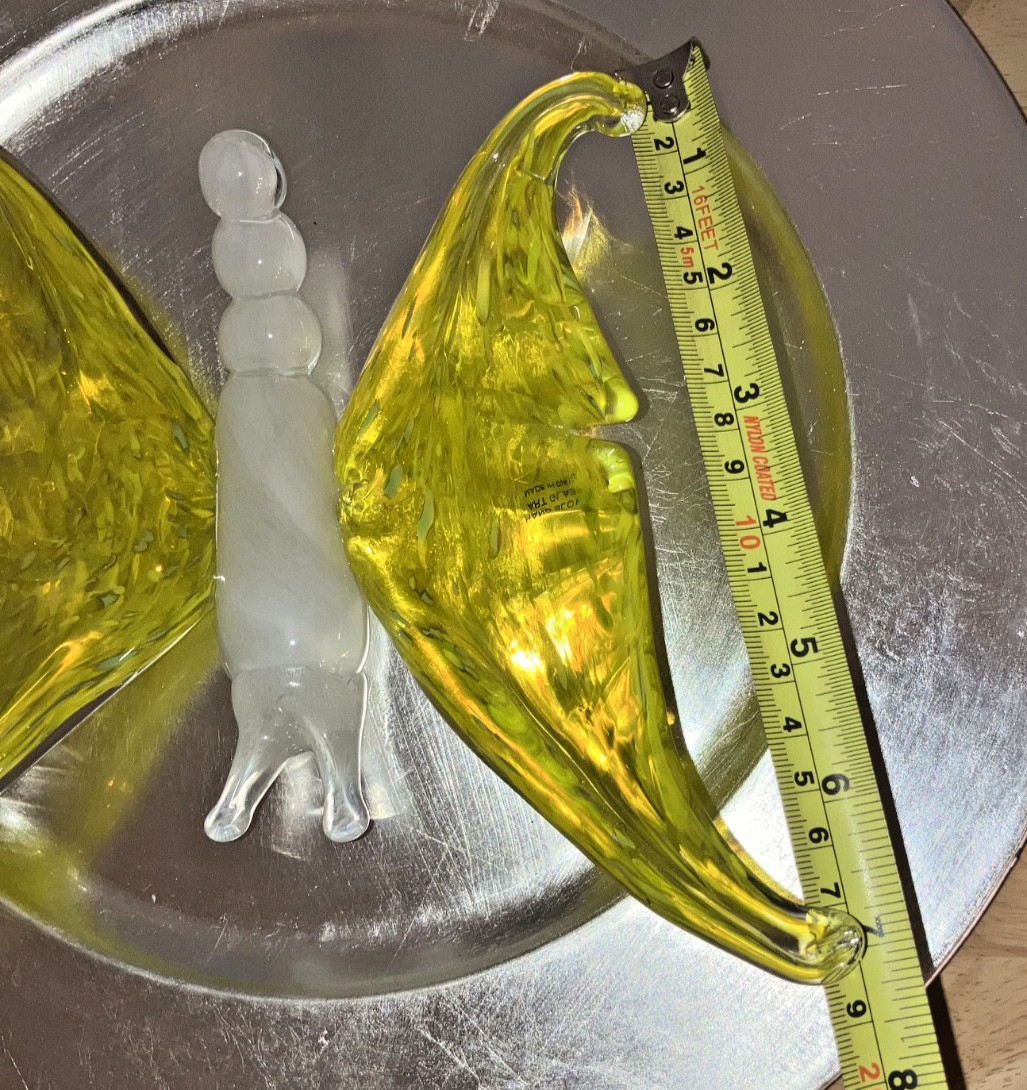 Blown Glass Nature Figurines/Paperweights (lot of 4) Butterfly, Flowers & Snail