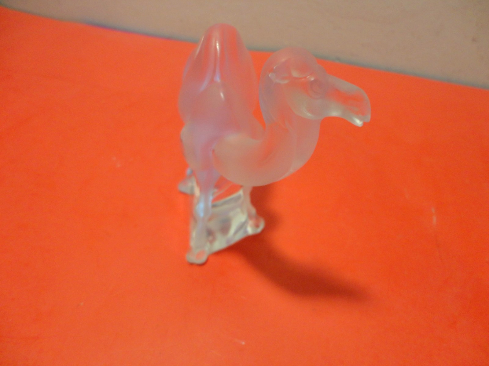Rare Lalique Signed 1 Hump Frosted Camel Figurine w/ Label (3.5 by 3.5 by 1.5″)