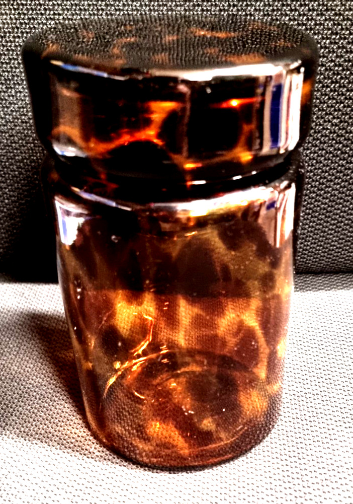 Stunning 1950’s Signed ‘Barovier e Toso’ Murano Tortoiseshell Jar with Lid WOW!