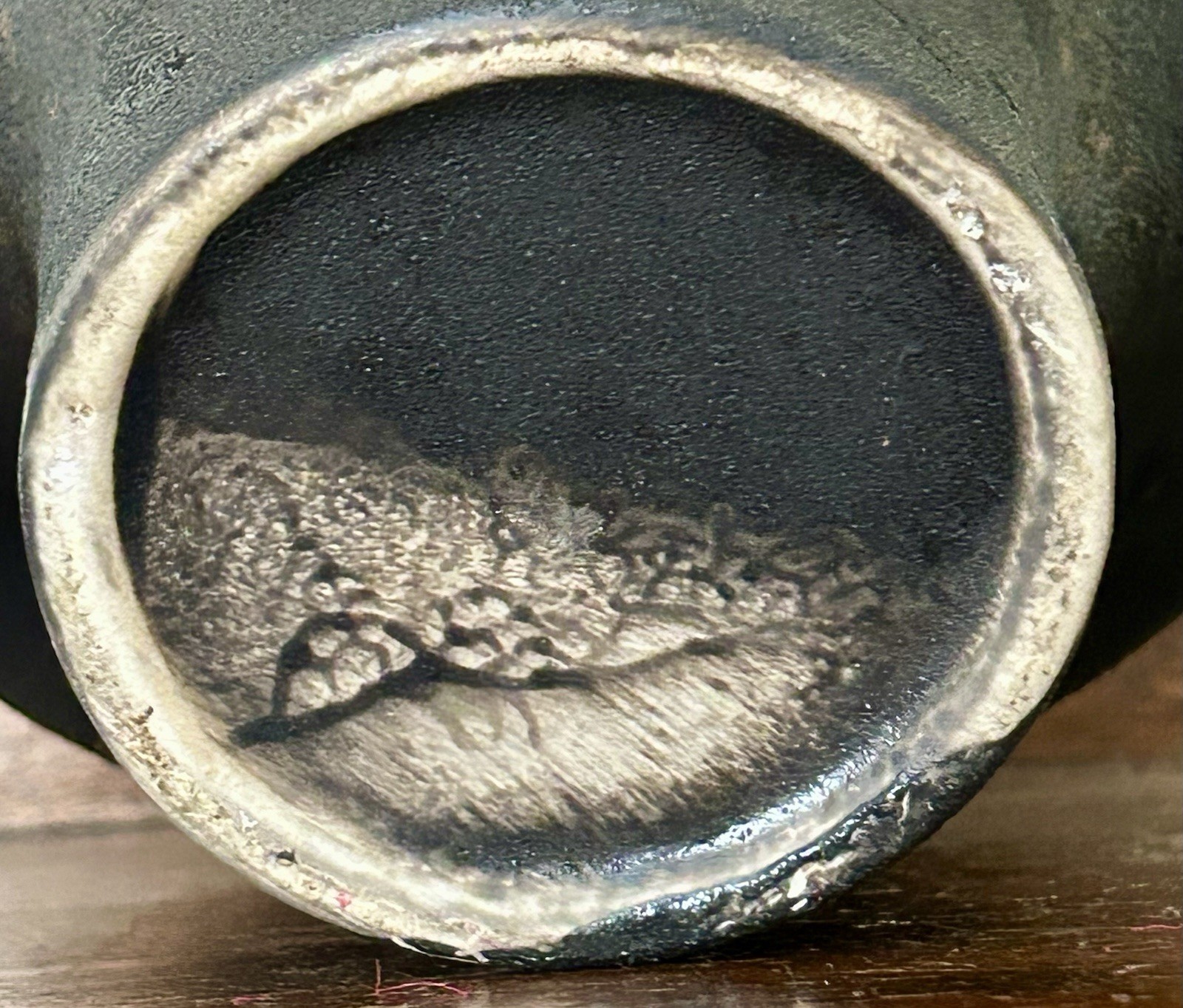 Mid-Century Volcanic Studio Pottery Vessel Style of Gertrud and Otto Natzler 7”