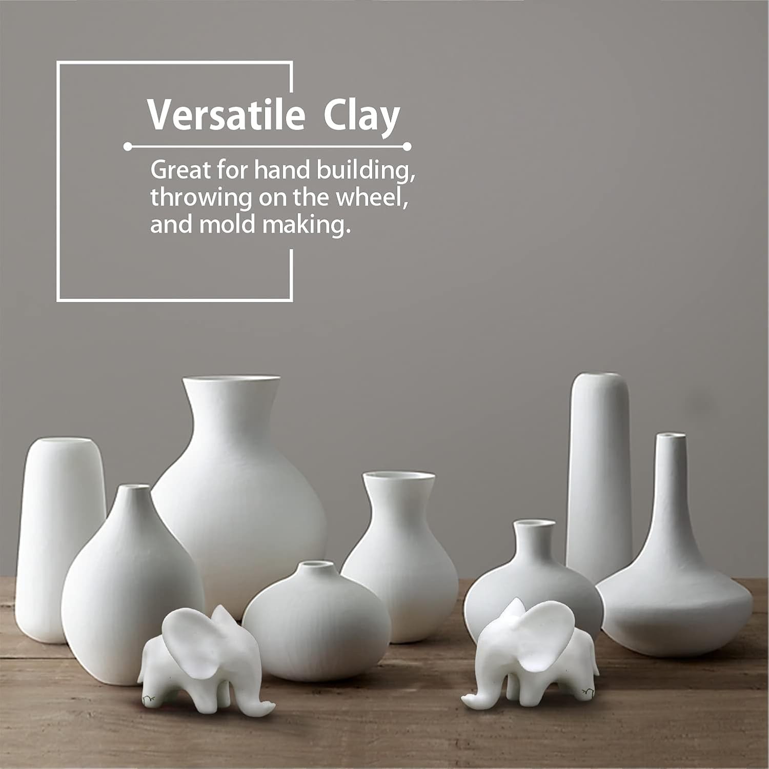 White Low Fire Pottery Clay 10 lbs for Wheel Throwing and Sculpting