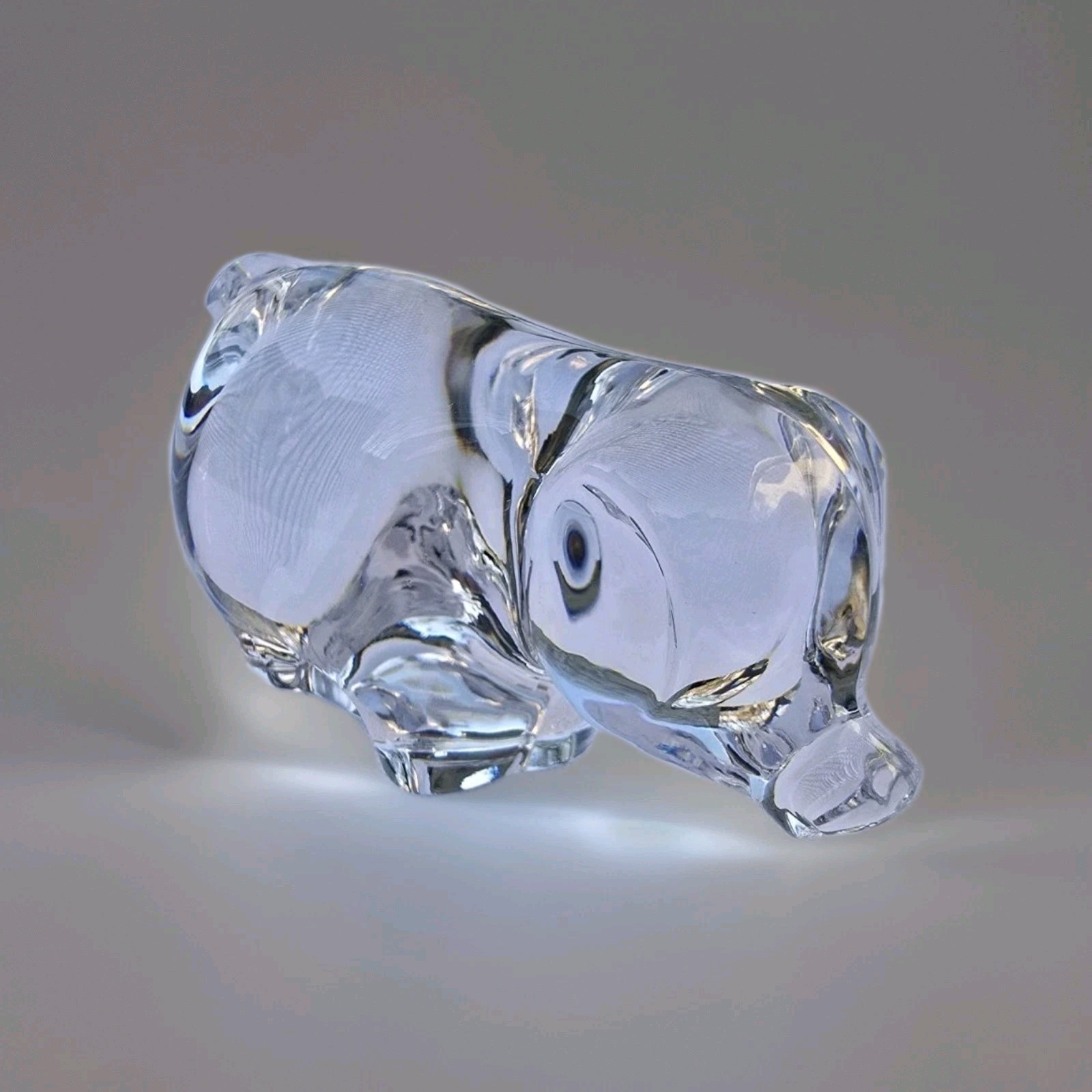 Villeroy and Boch Crystal Pig Figurine 3in Paperweight Porky Swine Farm Animal