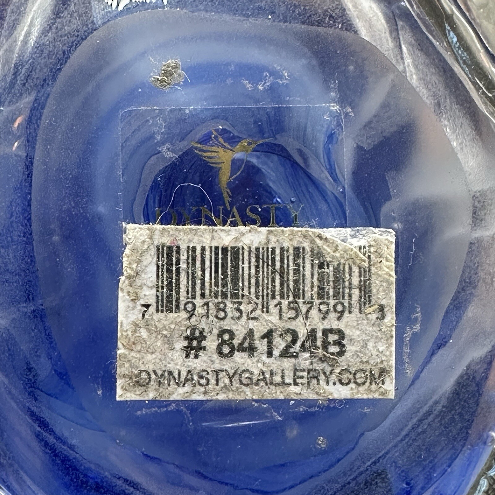 Glass Sea Turtle Paperweight Figurine Dynasty Gallery Handcrafted Blue & Clear