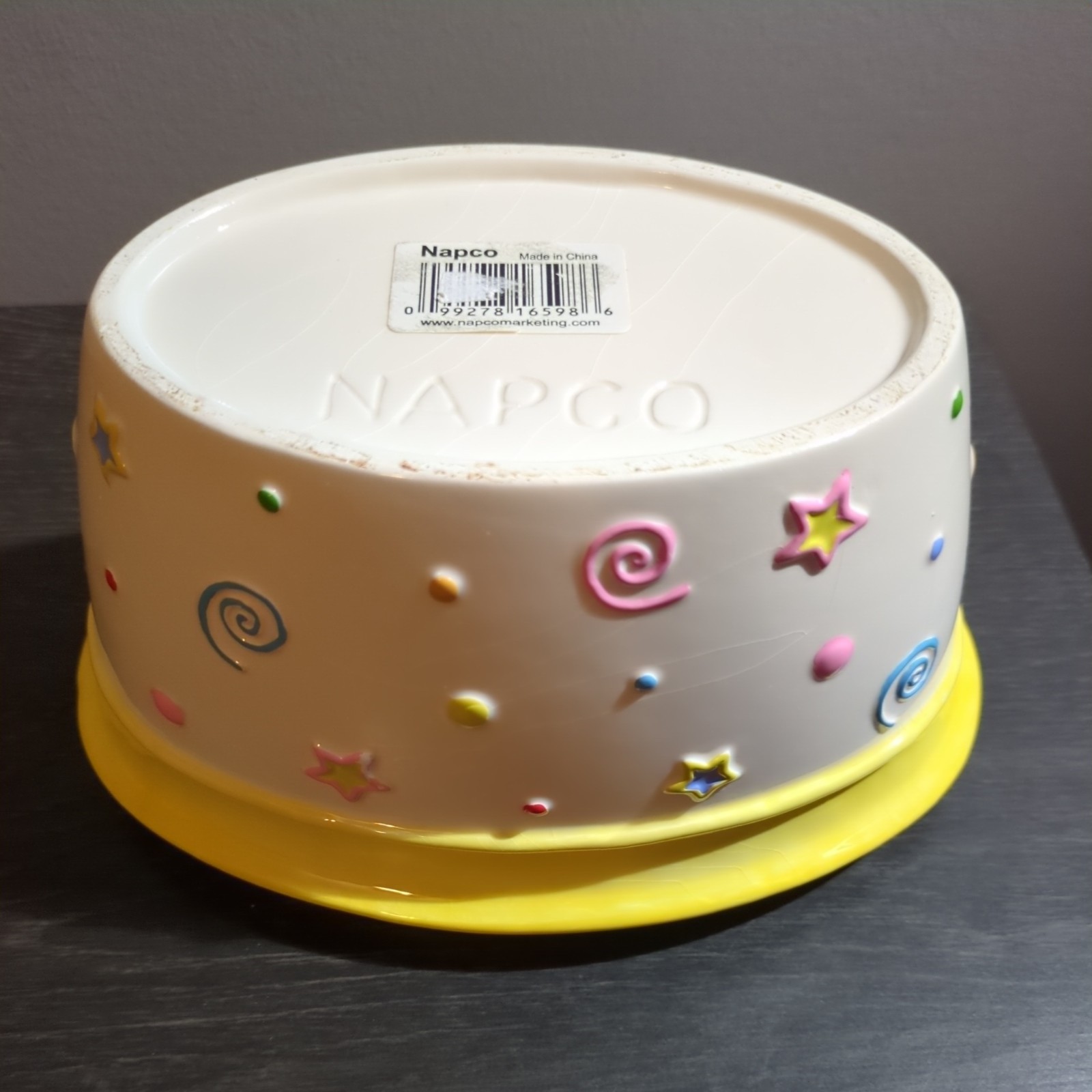 Vintage Napco Cupcake Celebrate Ceramic Planter Ice Cream Tub Shape (Defects)