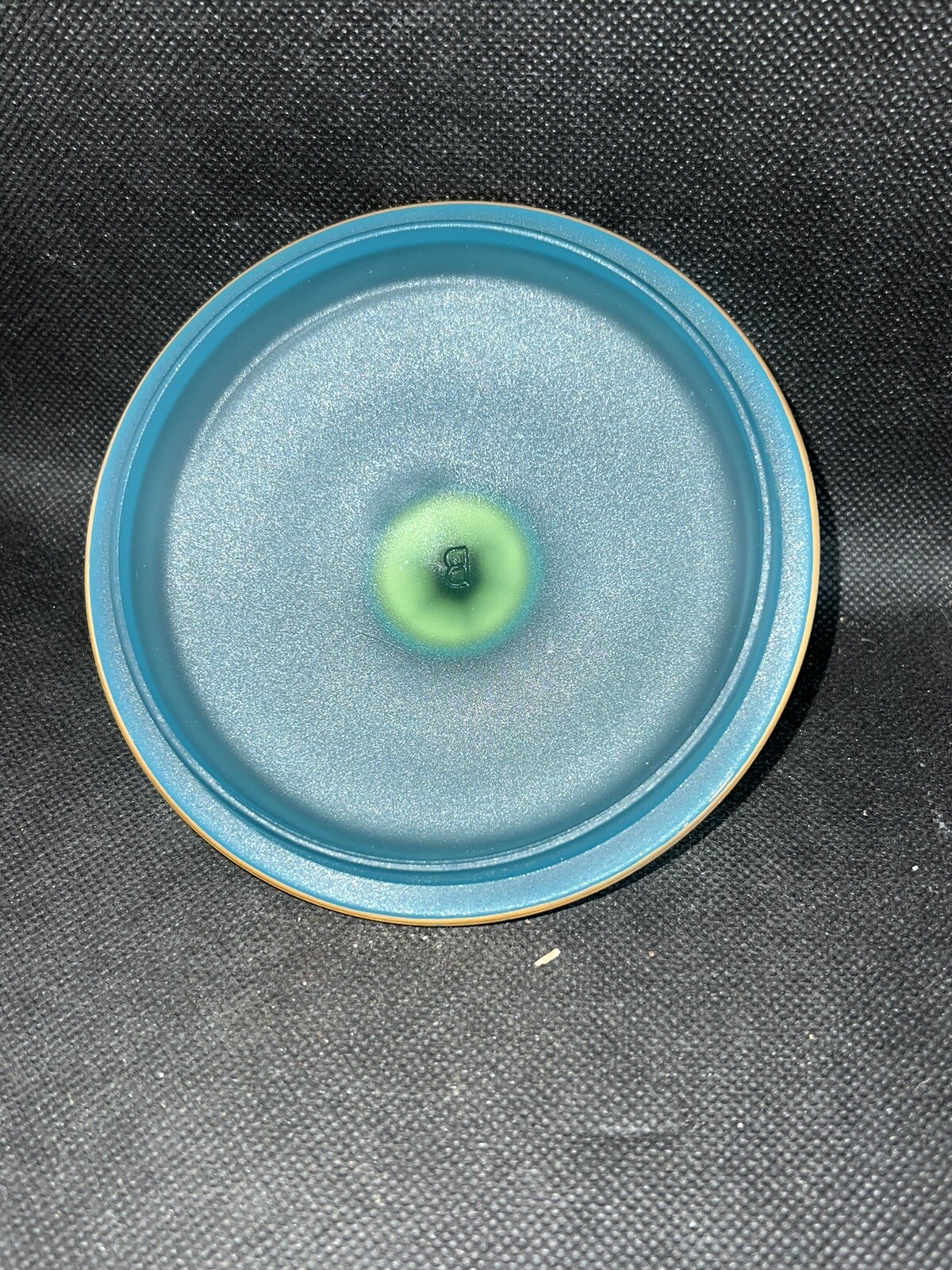 Vintage Tiffin Satin Blue Hand Painted Enameled Floral LiddedCandy Dish Nut Bowl