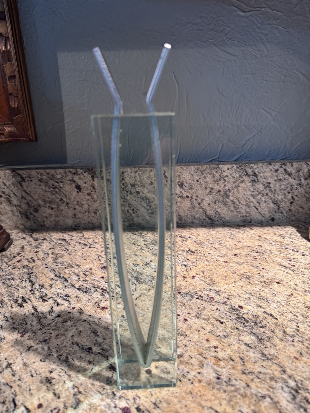 Vintage Ribbon Vase MoMa Peter Hewitt Glass & Aluminum 1996 11″ Post Modern