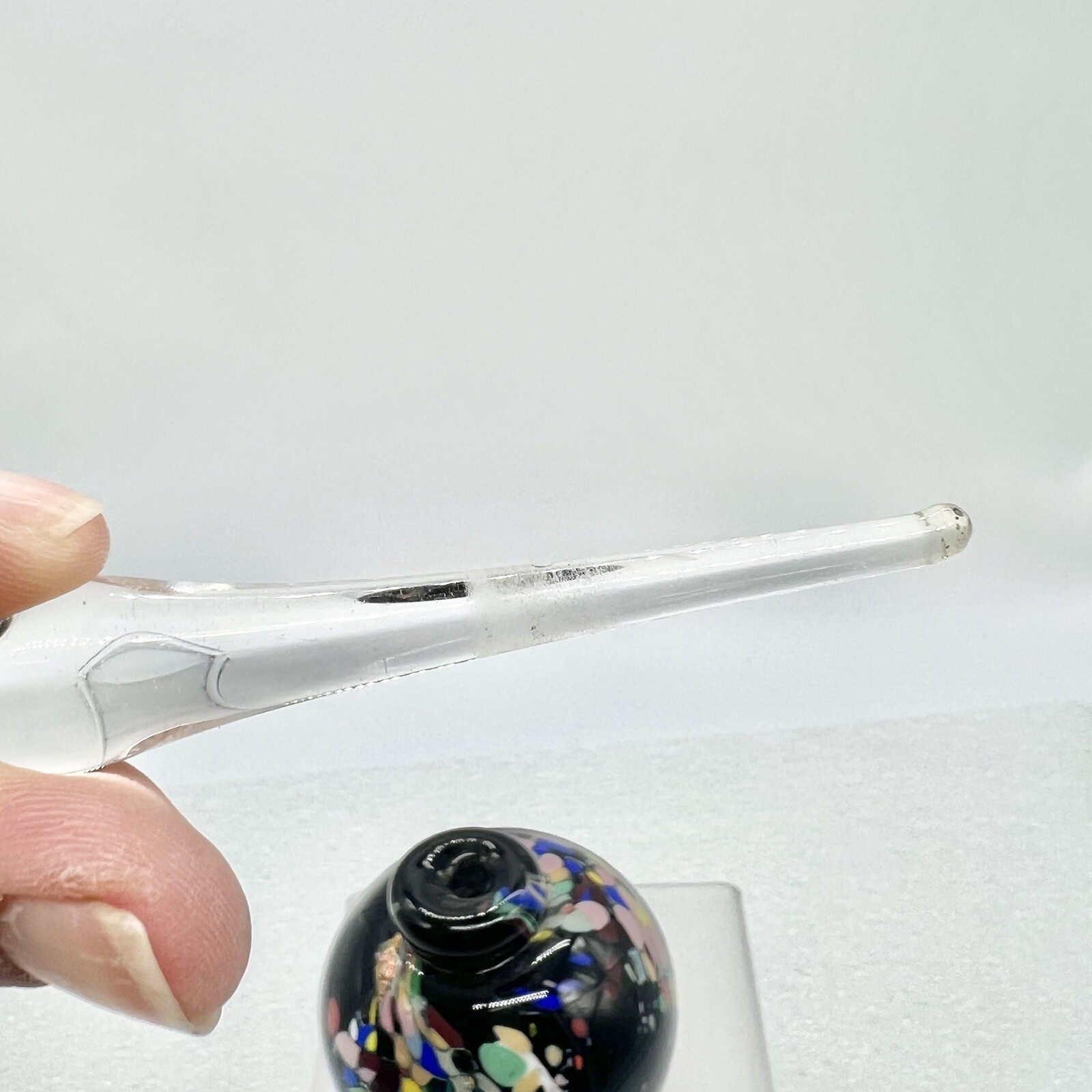 Karg Bubble Art Studio Glass Perfume Bottle W/ Dauber Stopper SIGNED Dots