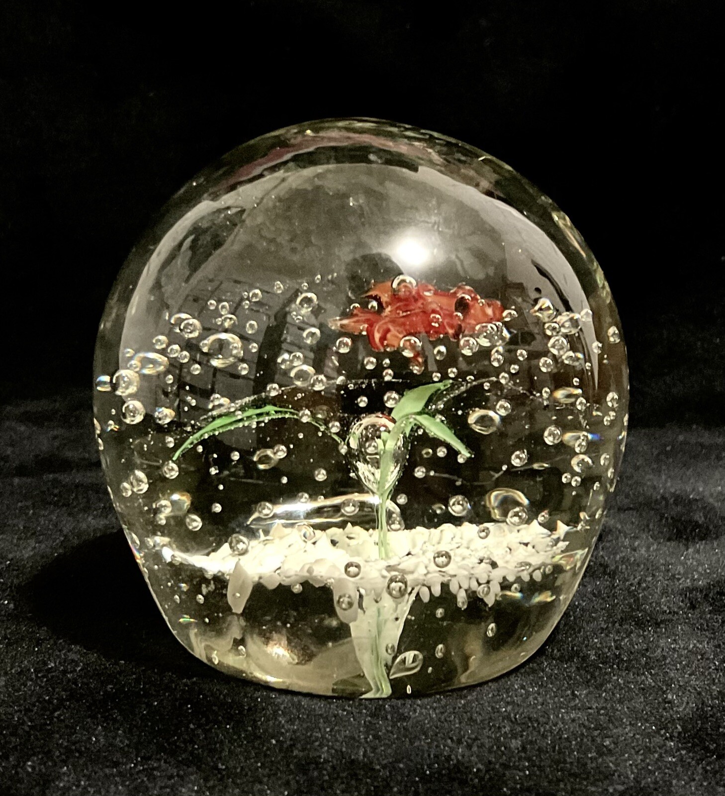 Vtg Aquarium Style Gold Fish Paperweight 2.25” Ocean Water
