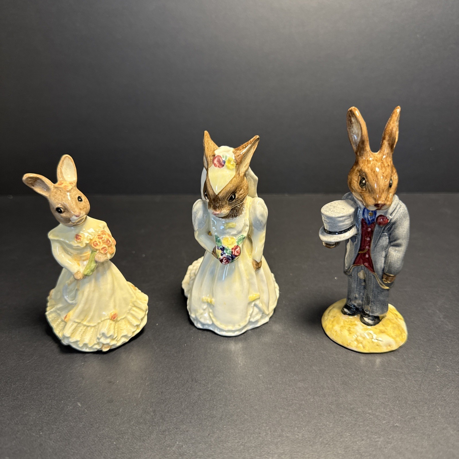 Royal Doulton Bunnykins Bride Groom Bridesmaid Set DB101, DB102 & 173