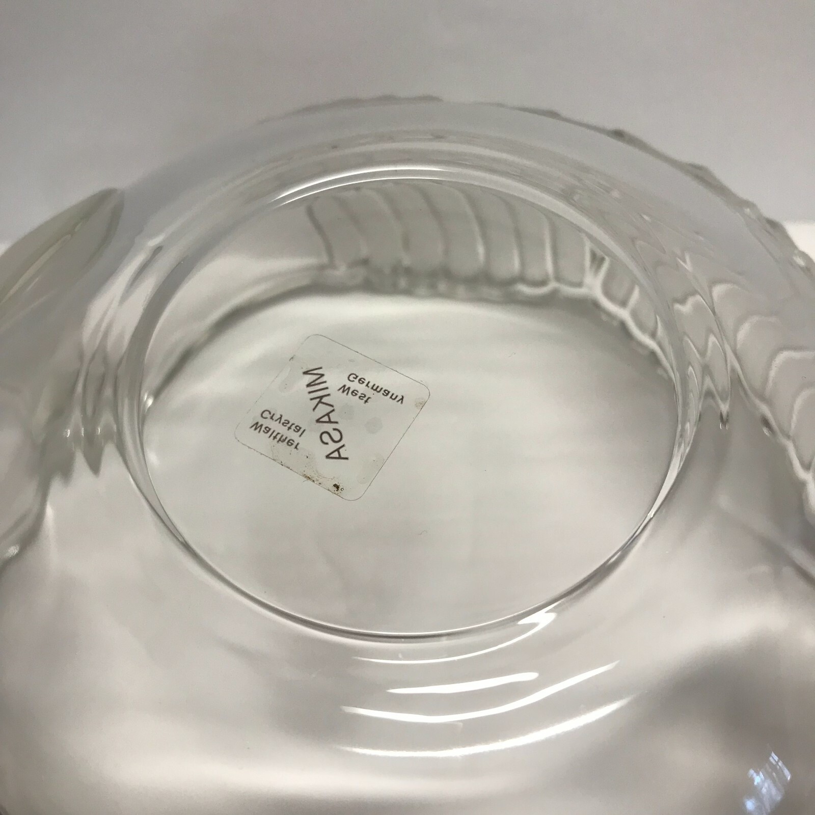 Mikasa Swan Centerpiece Bowl Frosted Crystal Glass Frosted Double Handles w /Box