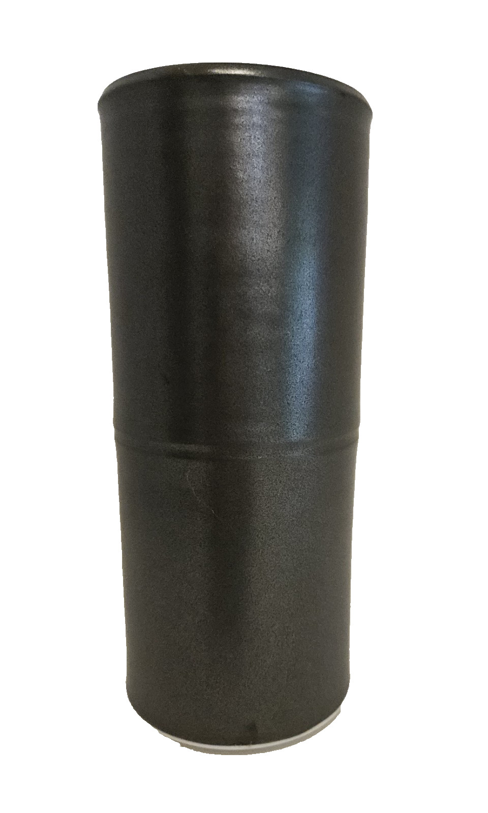 Signed McNeely Studio Pottery Vase 9″ Matte Black Modern Ceramic Bamboo Style