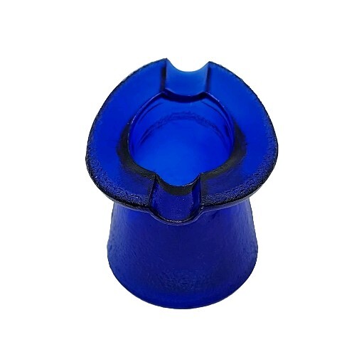 Lowell Cobalt Blue Top Hat Glass Jar Vintage Ashtray Trinket Toothpick Mini Vase