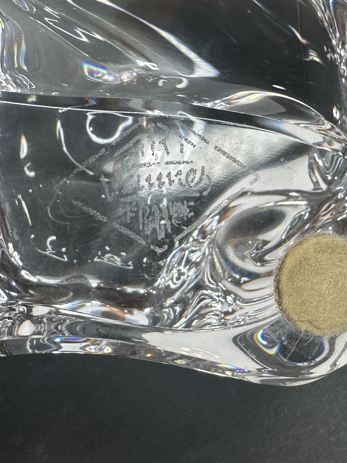 Art Vannes Sleeping Cat Crystal Trinket Or Ashtray Dish France Whimsical