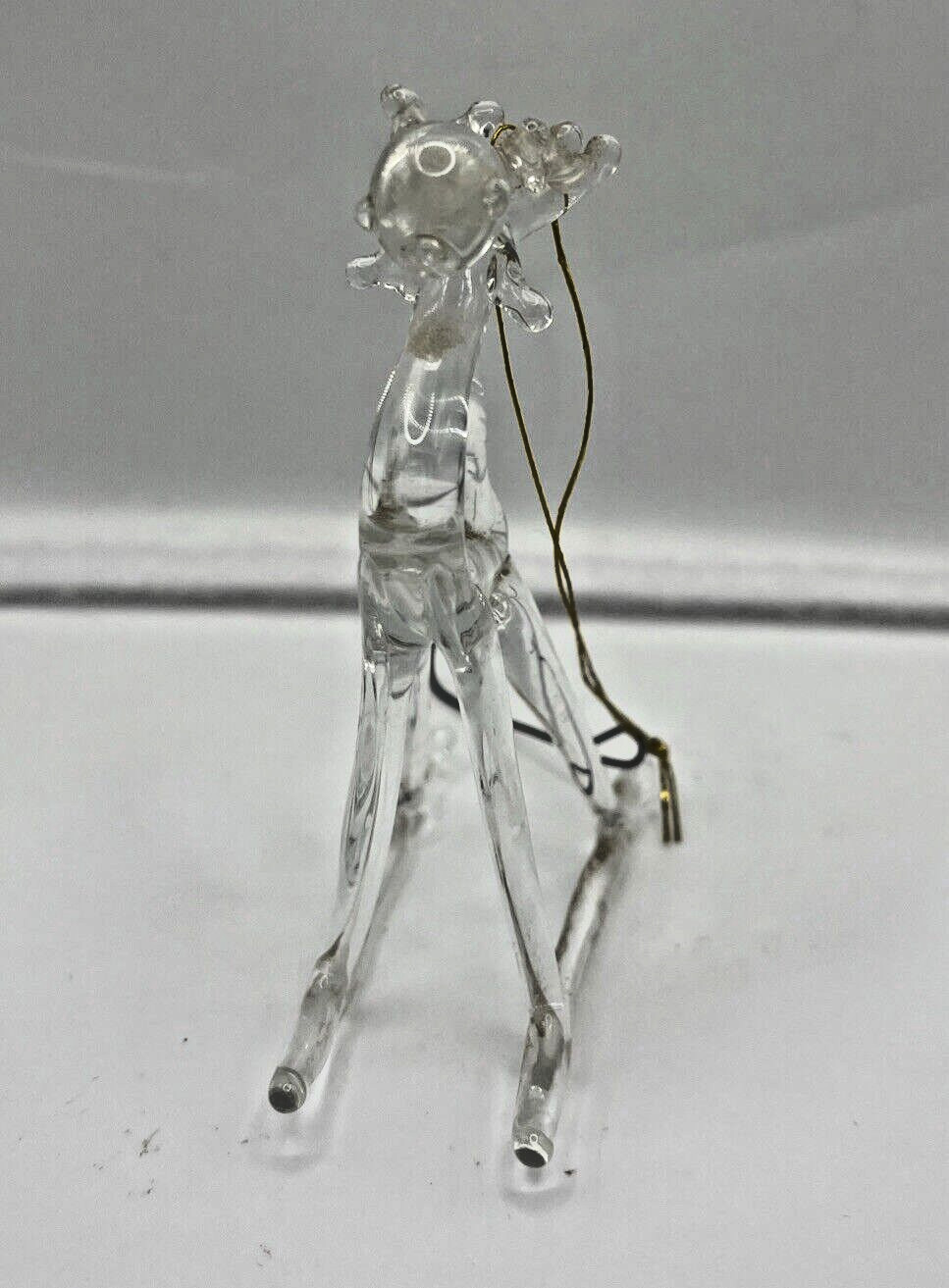 Vintage Miniature Hand Blown Glass Animal Buck Deer 3” Christmas Ornament MCM