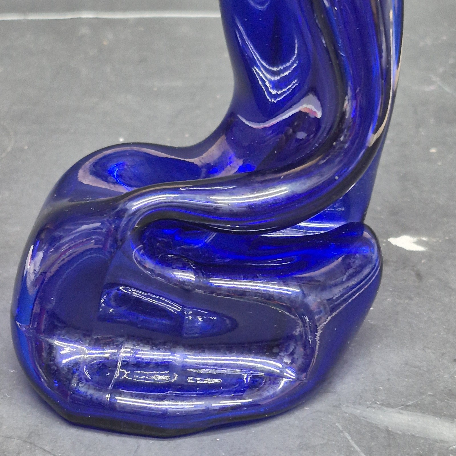 Vintage Hand Blown Cobalt Blue Phillips Milk Magnesia Bottle Art Glass Bud Vase