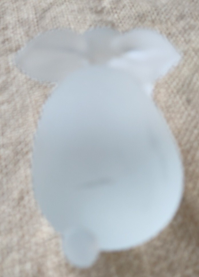 Vintage Hallmark Glass Bunny Easter Figurine 3 Inch Frosted Glass Paperweight