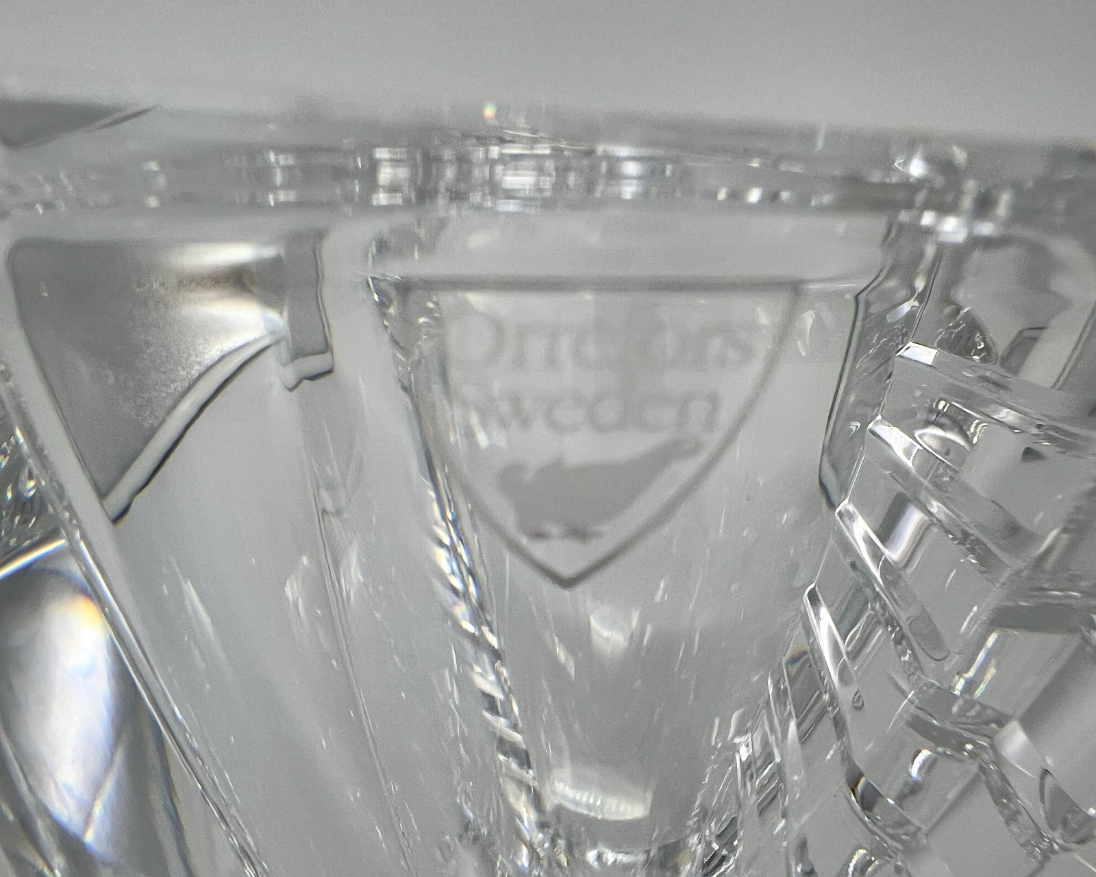 Orrefors Horizon Lead Crystal Bowl Vase Jan Johansson Sweden Signed Numbered