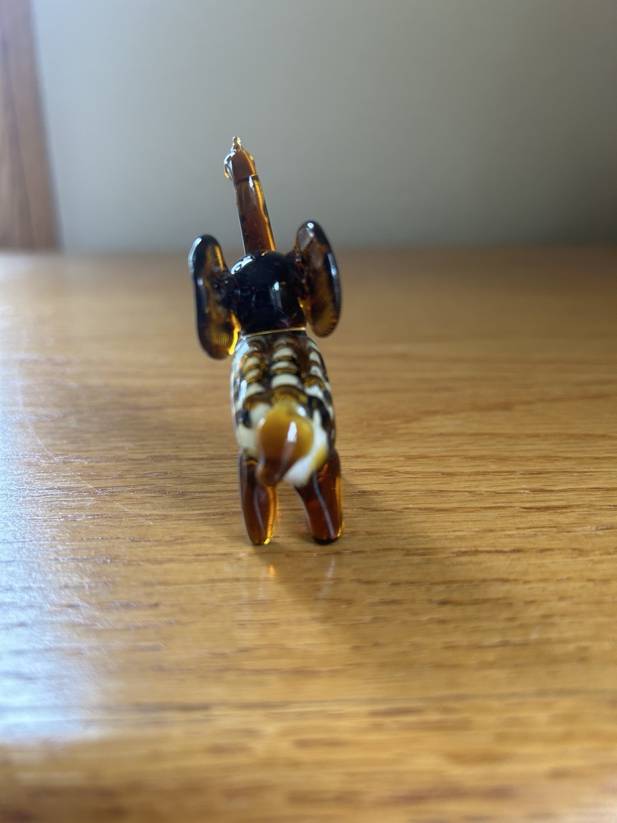 Miniature Art Glass Elephant Trunk Up Good Luck Mini Figurine Hand Blown
