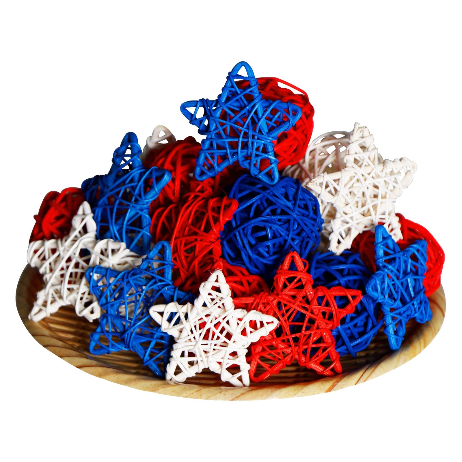 STMK 30 Pcs 4th of 2.36 Inch Star & 2 Ball 30 Pcs, Red, White and Blue