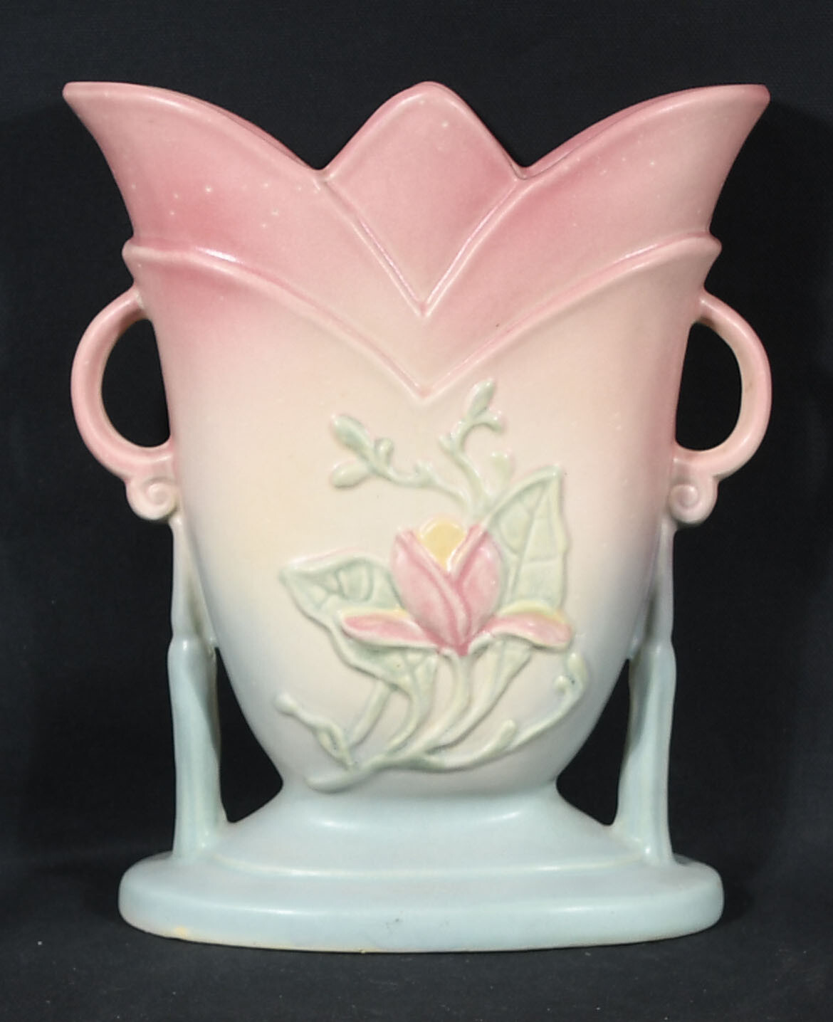 Hull Pottery Magnolia Vase 7-8 1/2″ Pink to Blue No Crazing