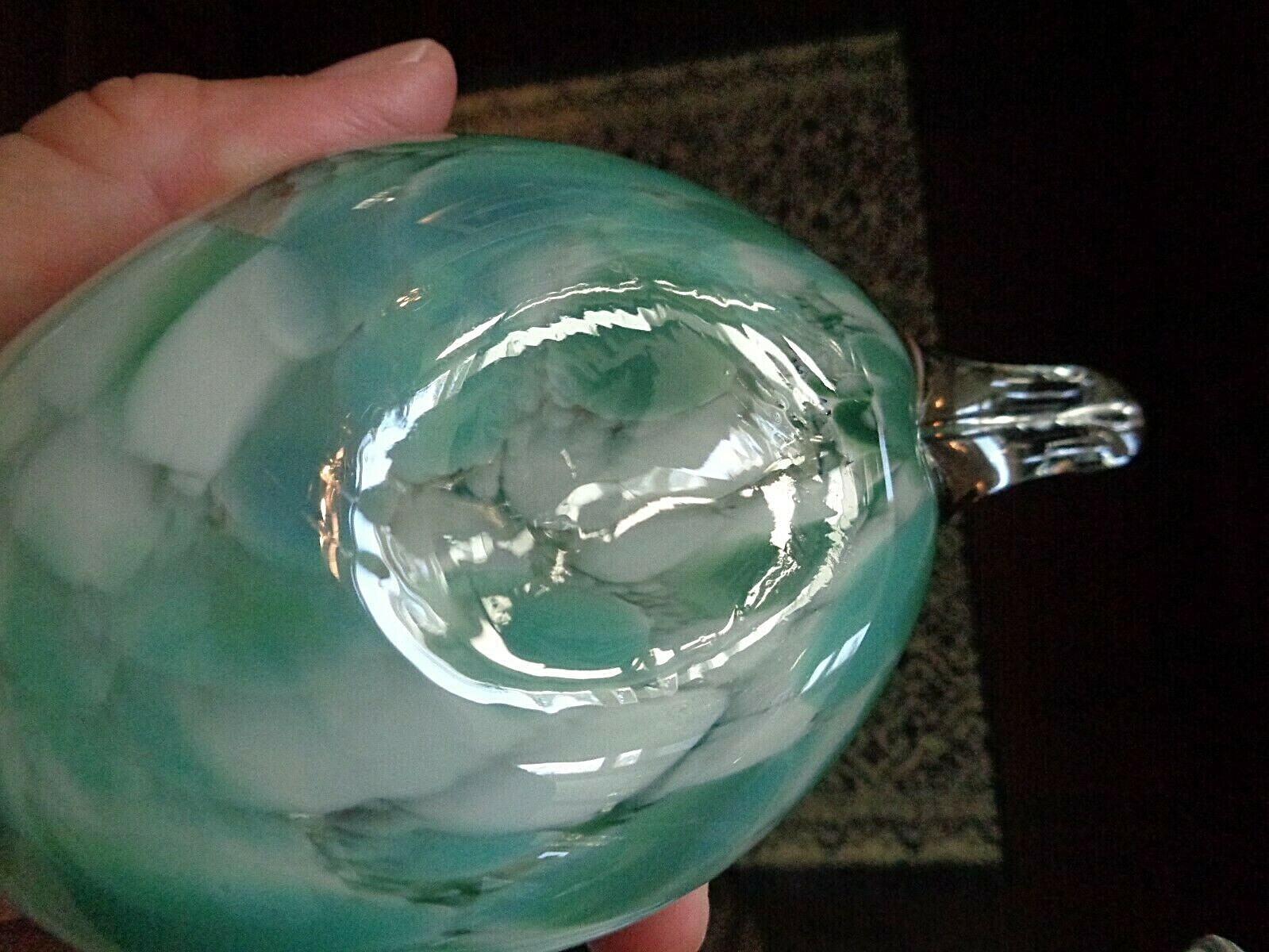 Large Art Glass SWIMMING Seagull Bird Figurine Hand Blown Sommerso Heavy!